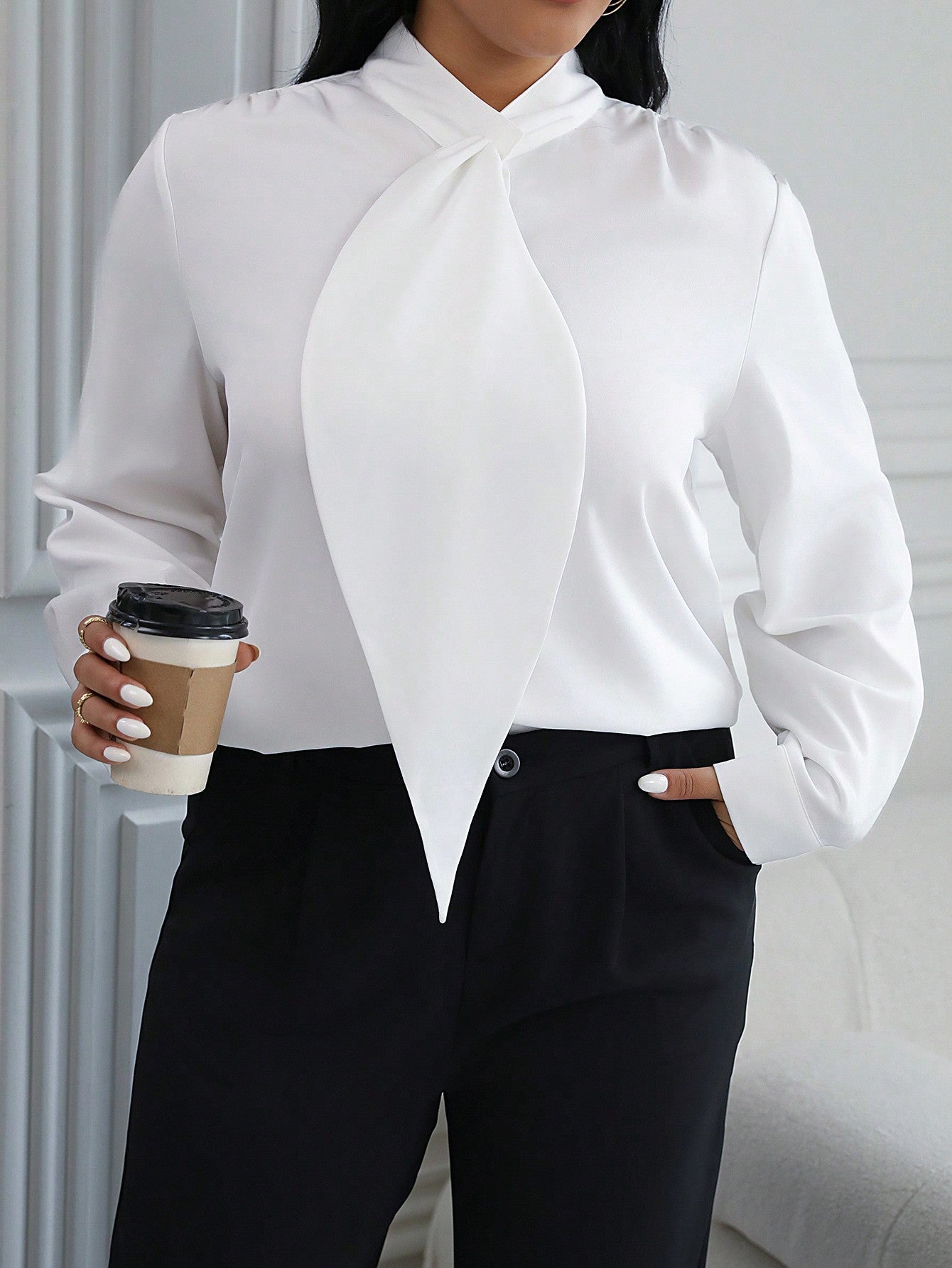 Elegant Long Sleeve Women Office Shirt