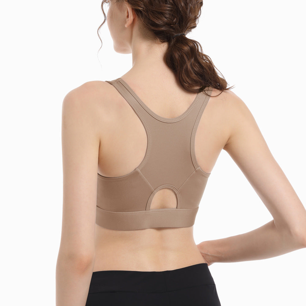 Front Zipper Sports Bra Support Fitness Underwear