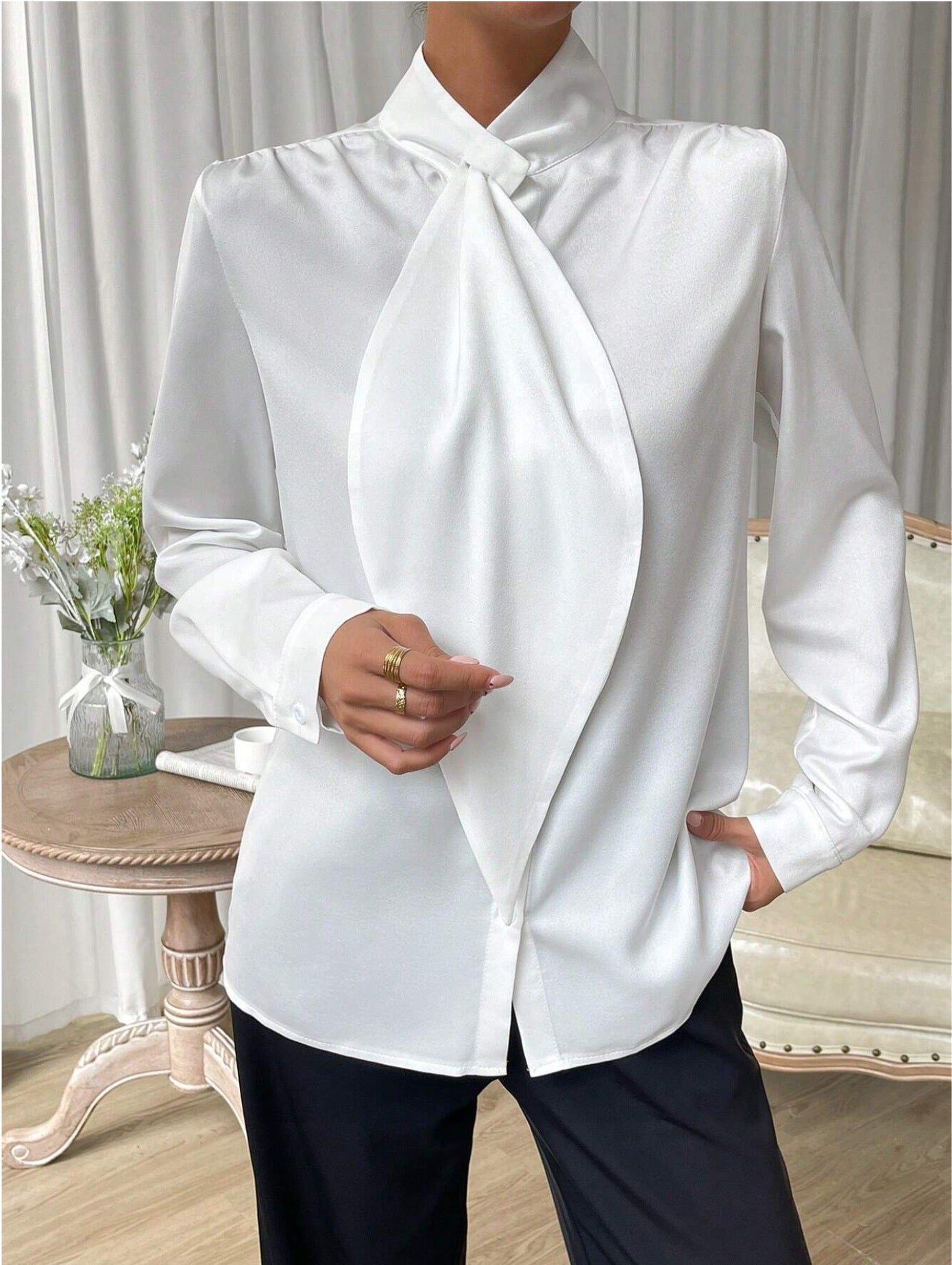 Elegant Long Sleeve Women Office Shirt