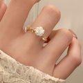 Adjustable Floral Open Ring for Women
