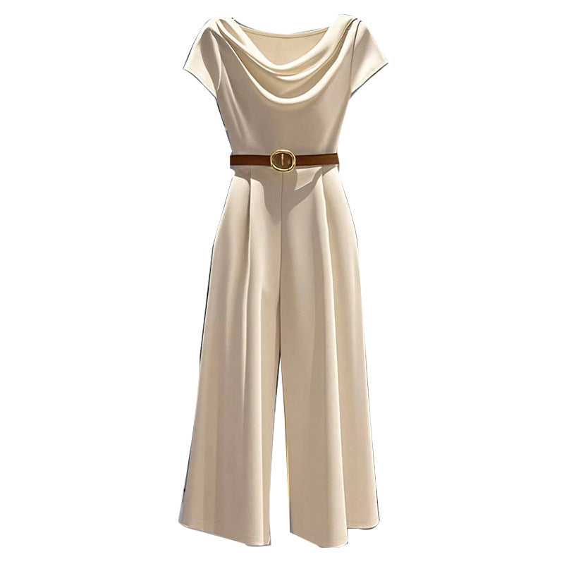 Elegant Satin Wide-Leg Jumpsuit for Women