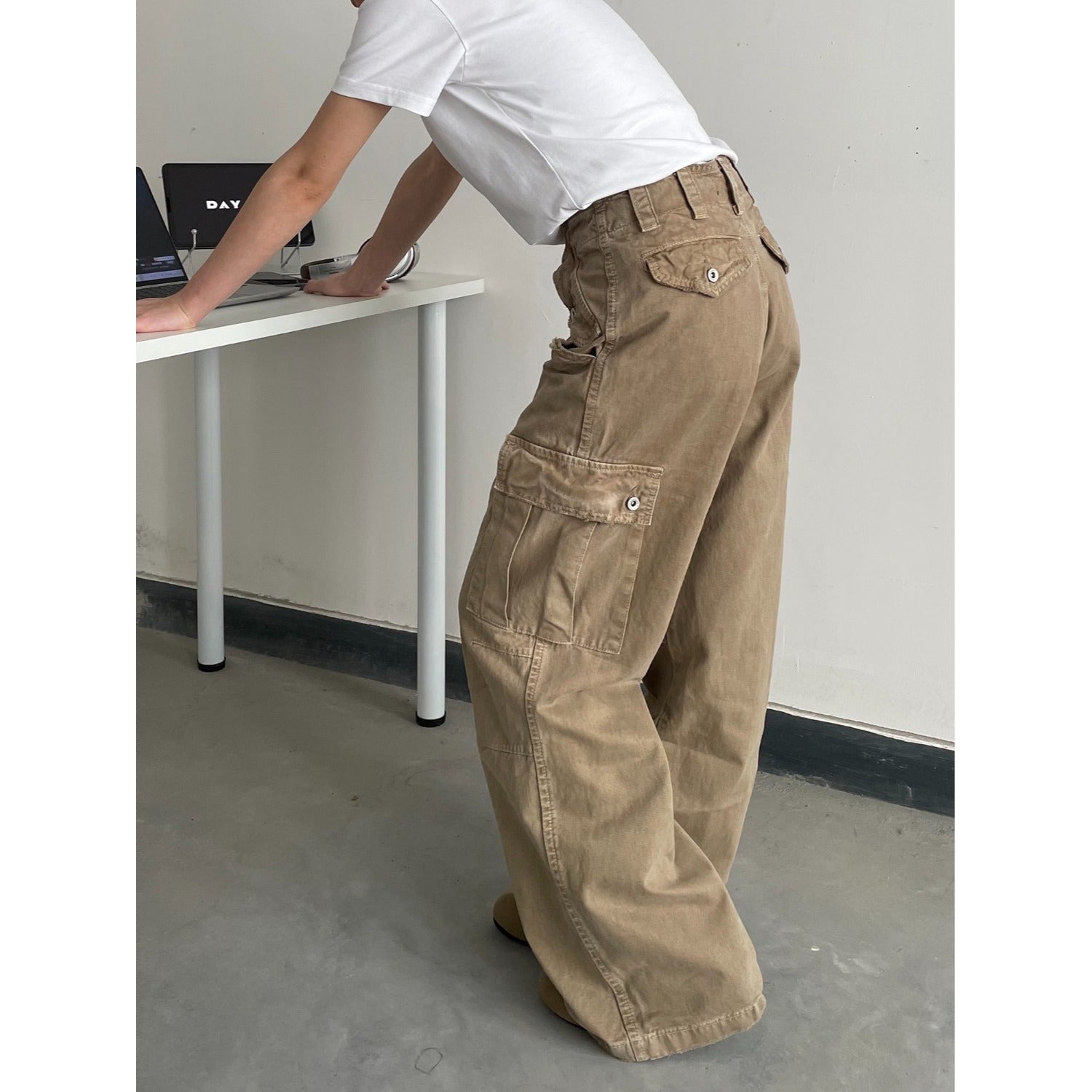 Distressed Vintage Casual Pants