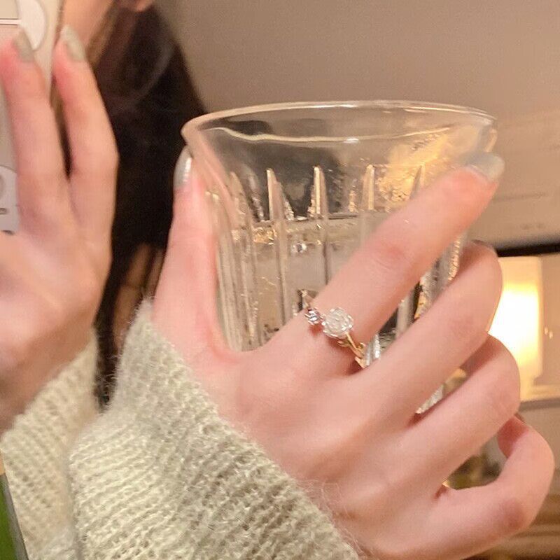Adjustable Floral Open Ring for Women