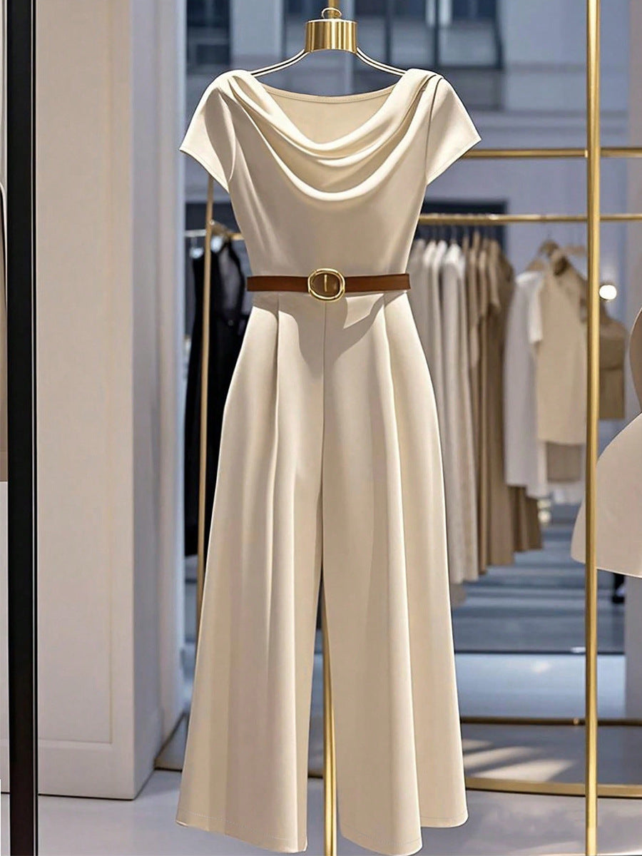 Elegant Satin Wide-Leg Jumpsuit for Women